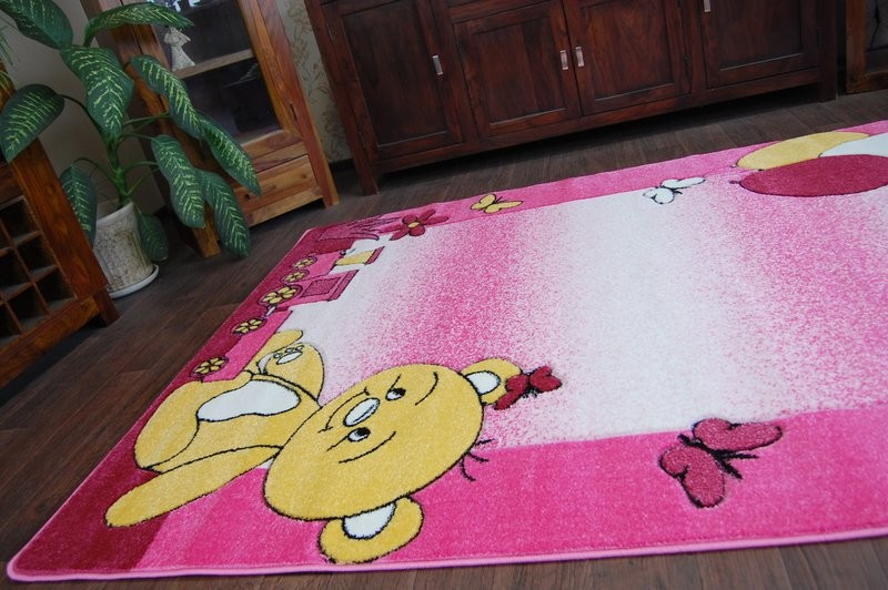 Dywan dziecięcy HAPPY C210 różowy Miś 240x330 cm