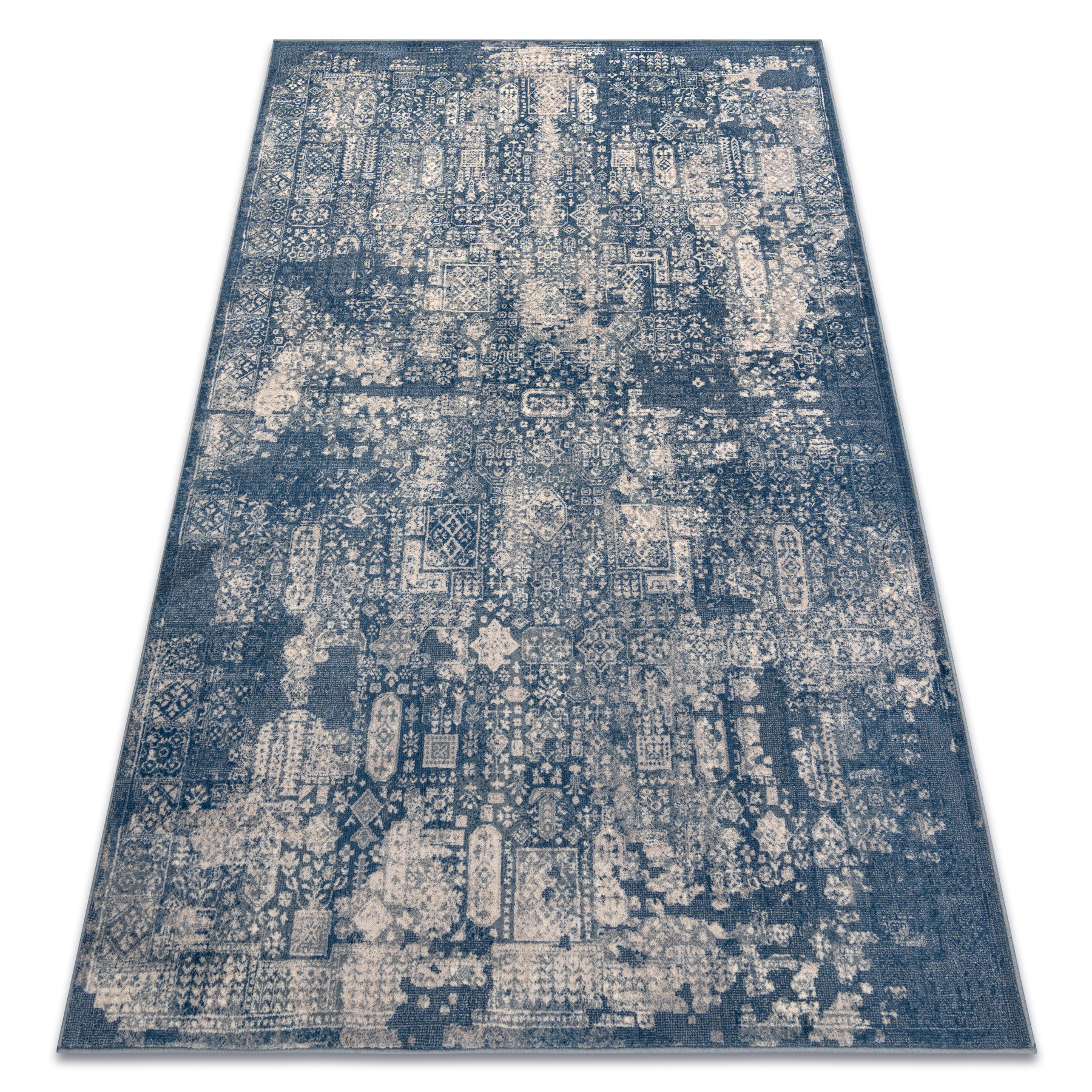 Dywan wełniany NAIN Ornament vintage 7591/51644 granat / beż 80x150 cm