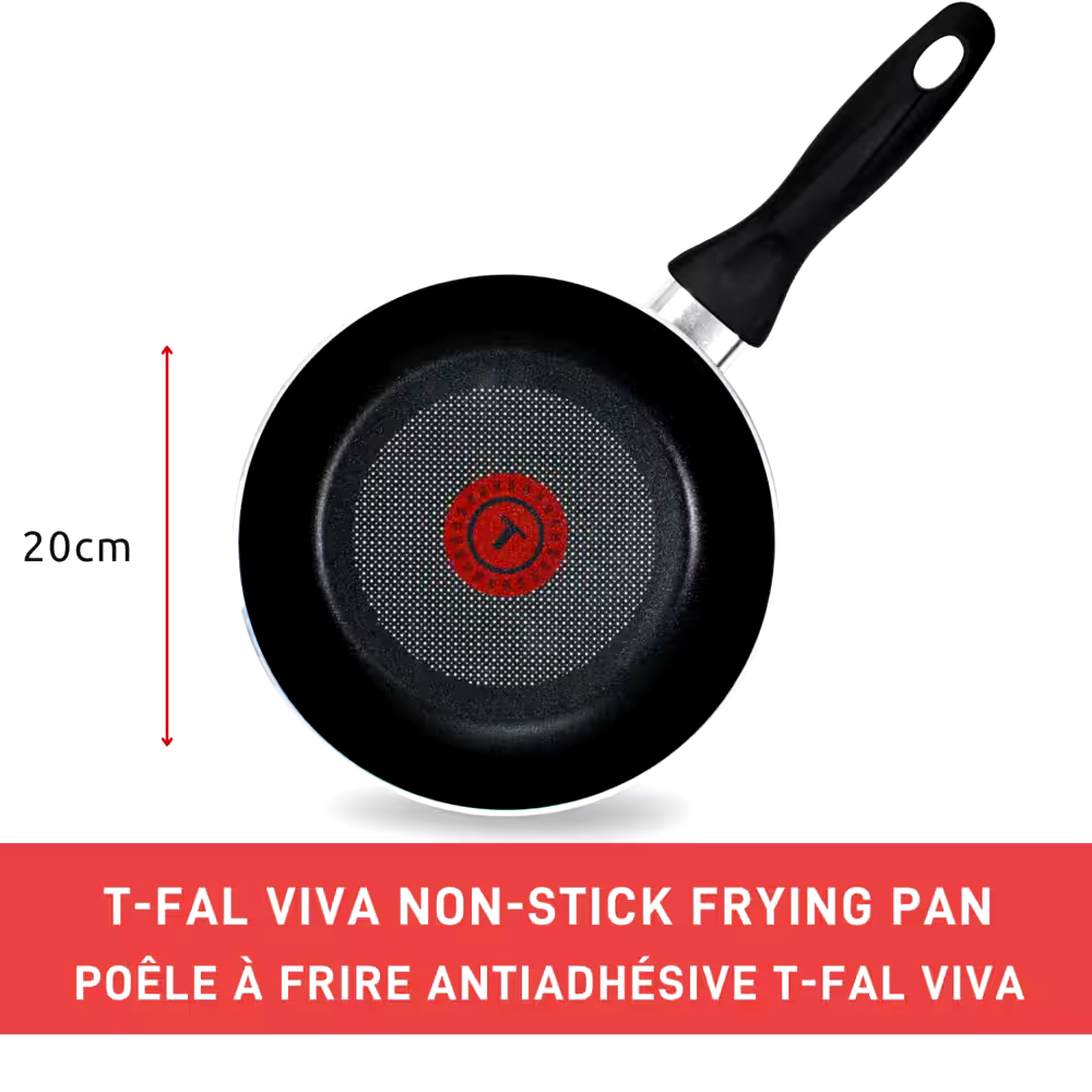 T-fal Viva Aluminum Frying Pan Non-stick, Dishwasher & Oven Safe, Black