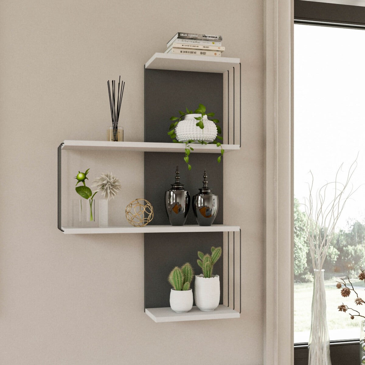 Calicosy - CAMBEL Wandplank met 4 legplanken - H96 cm