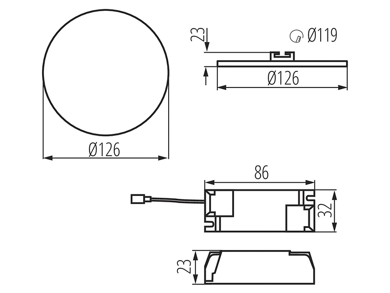 Plafon Arel LED aluminiowy cm biały