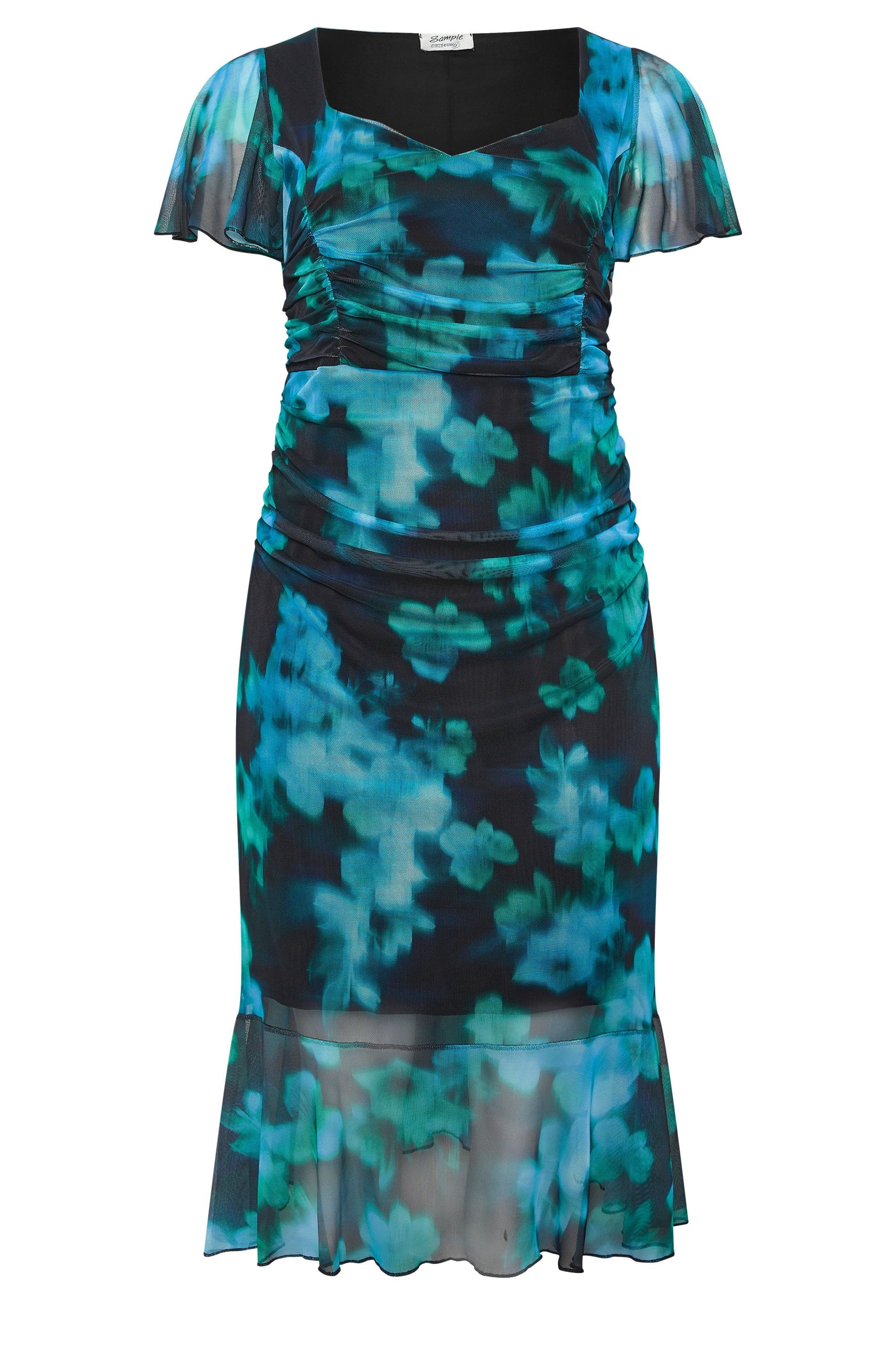 Yours Blur Print Gathered Midi Dress