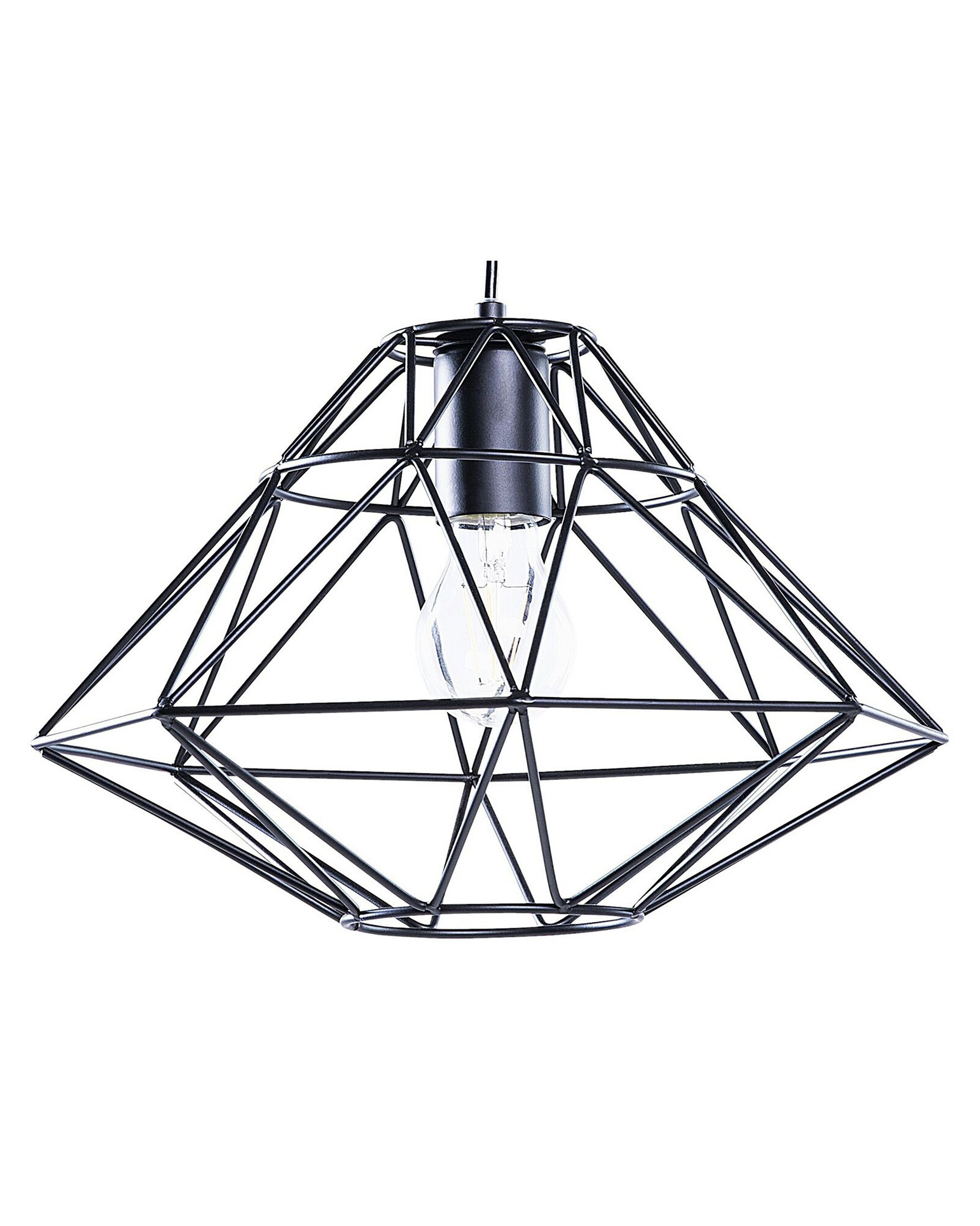 Lampa wisząca metalowa klatka czarna