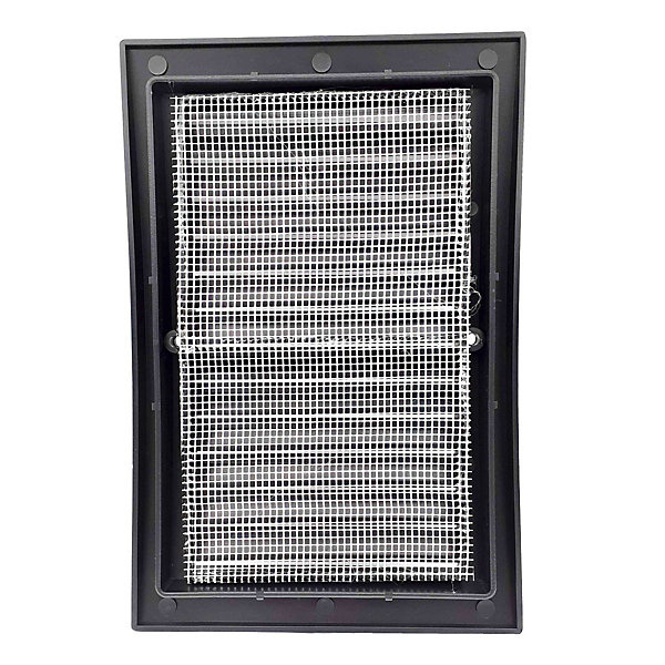 Lot de 3 Grille intérieur extérieur plastique avec moustiquaire 140x210 mm Noir