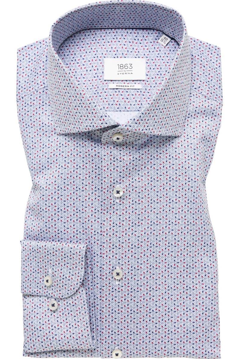 ETERNA 1863 Modern Fit Hemd blau, Bedruckt
