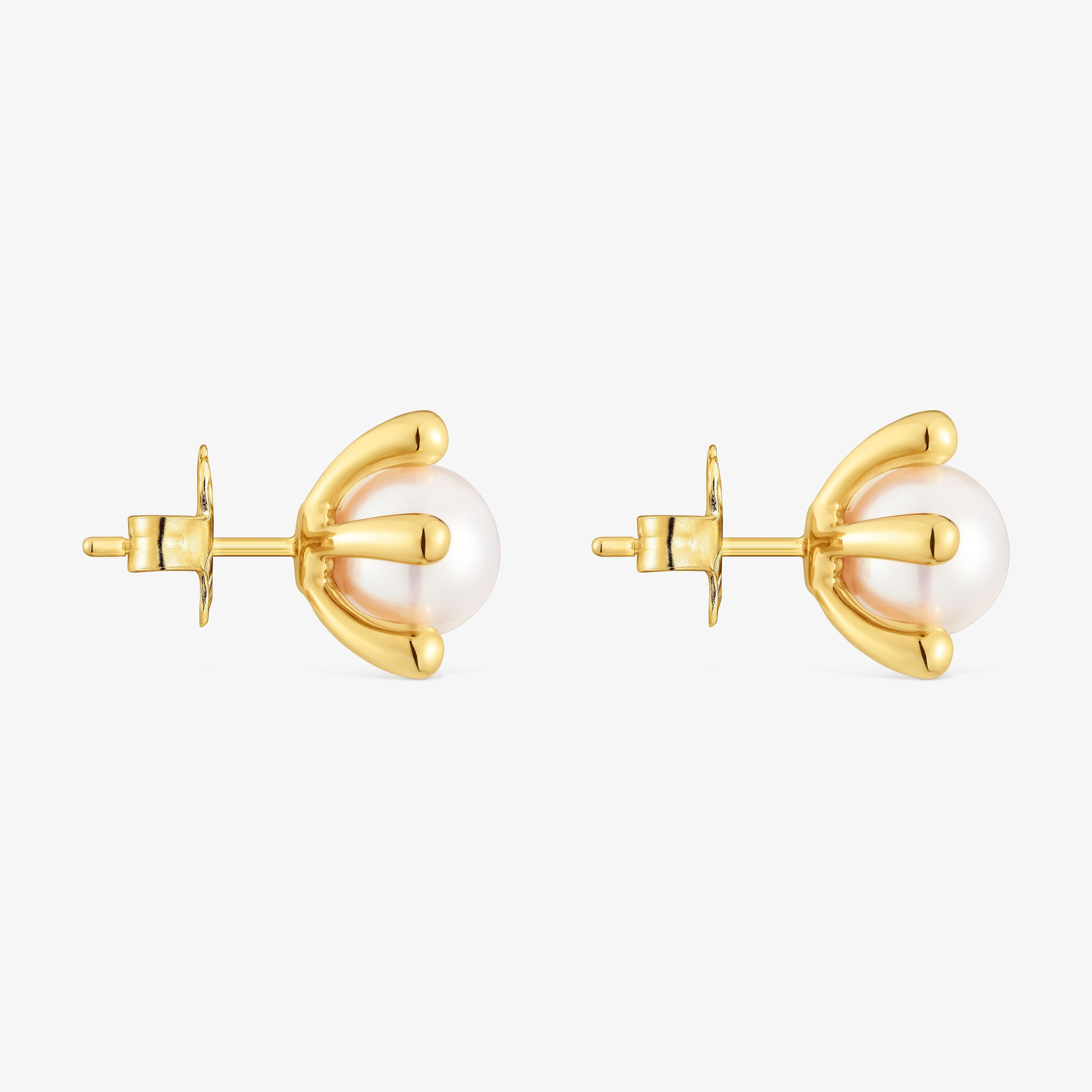 Pendientes con baño de oro 18 kt sobre plata y perlas cultivadas TOUS Garden