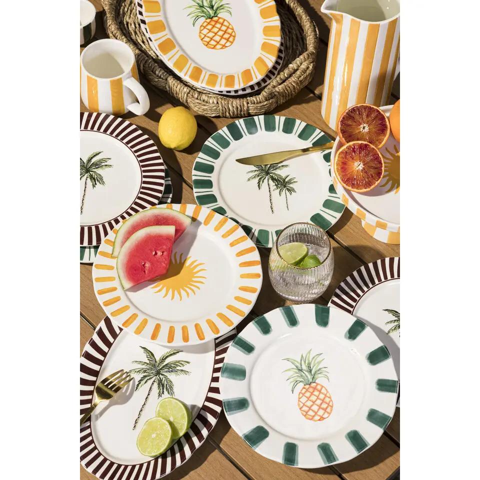 Ontbijtbord Ananas groen keramiek - &Oslash;23 cm