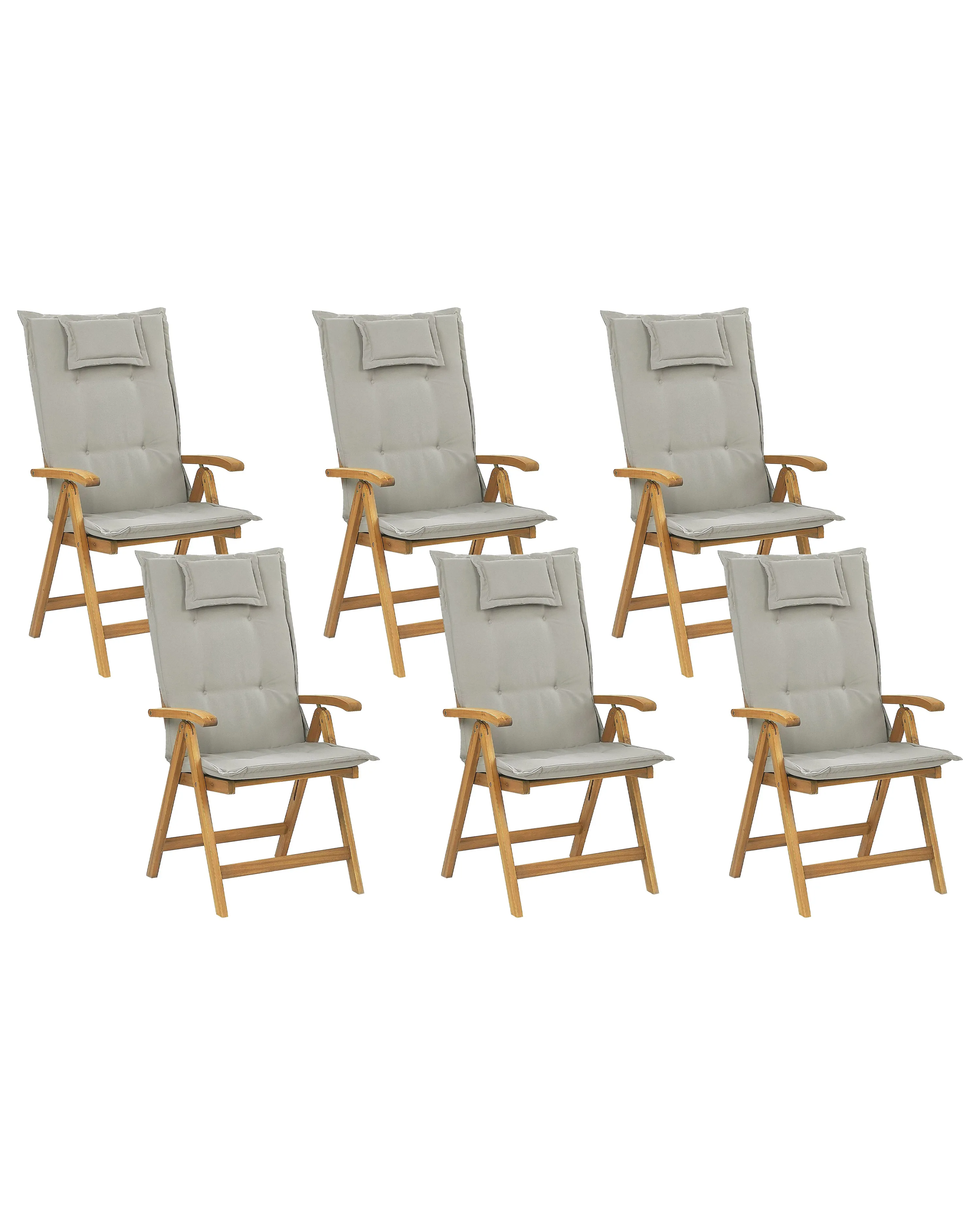 Garden Dining Set 6 Seater JAVA with Cushions Acacia Wood Taupe