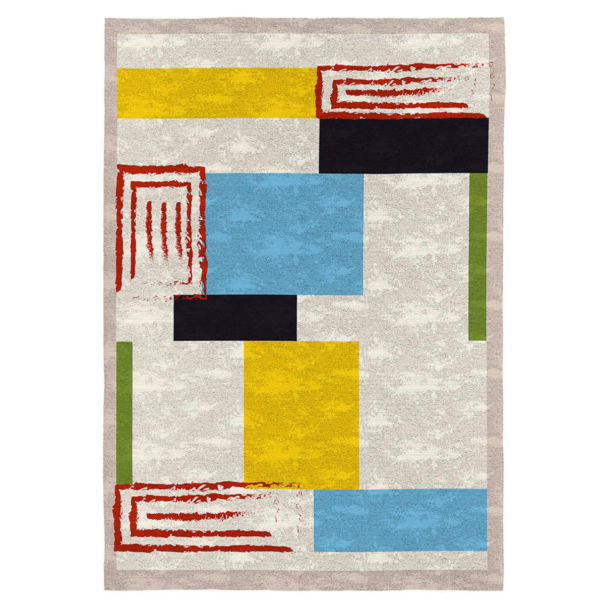 KINIMA - Tapis décoratif en coton imprimé design moderne multicolore 120x170 cm