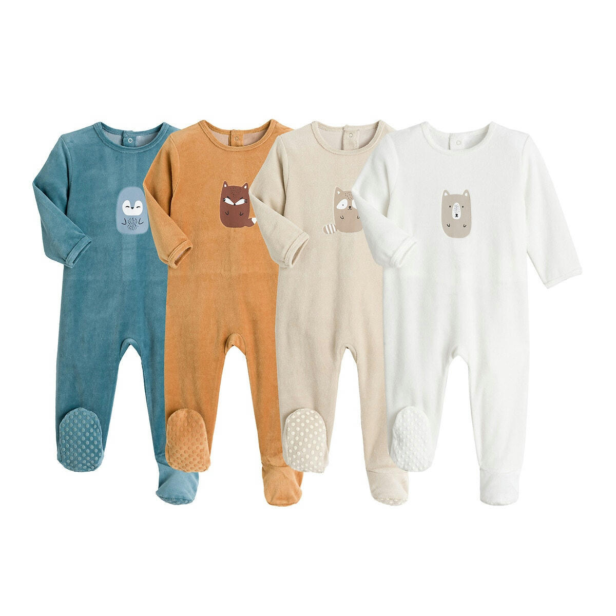 Lot de 4 pyjamas velours coton