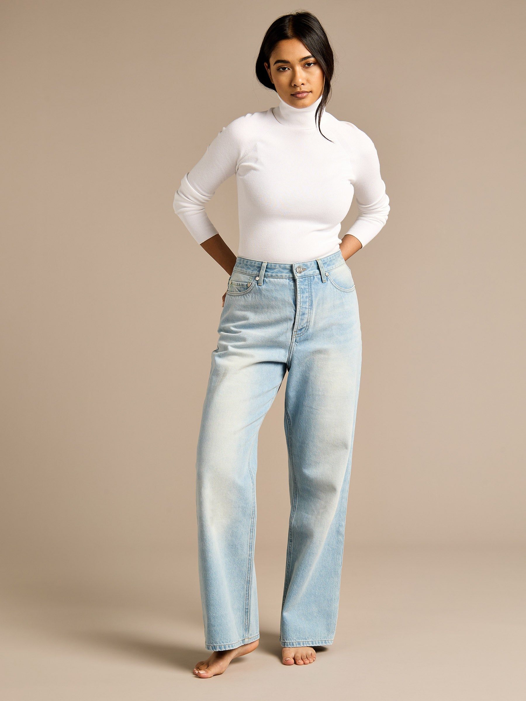 GWD by GEORGE W. DAVIES GWD Jessy Light Blue Wide Leg Denim Jean