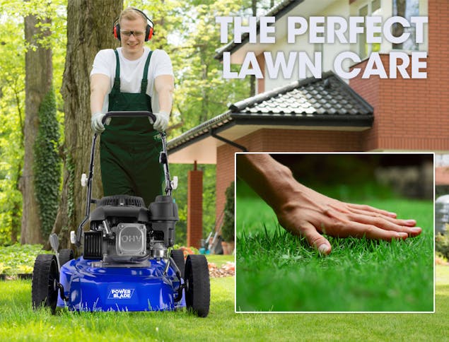 NNEMB Lawn Mower 139CC 17-Petrol Powered Push Lawnmower 4 Stroke Engine