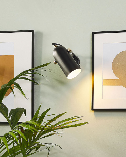 Lampa ścienna kinkiet metalowa czarna
