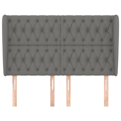 NNEVL Headboard with Ears Dark Grey 163x23x118/128 cm Fabric