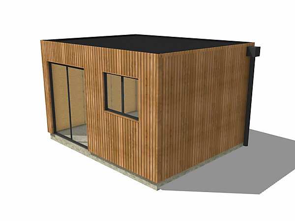 Bureau de jardin télétravail en bois 4,4 x 3,5 x 2,7 m