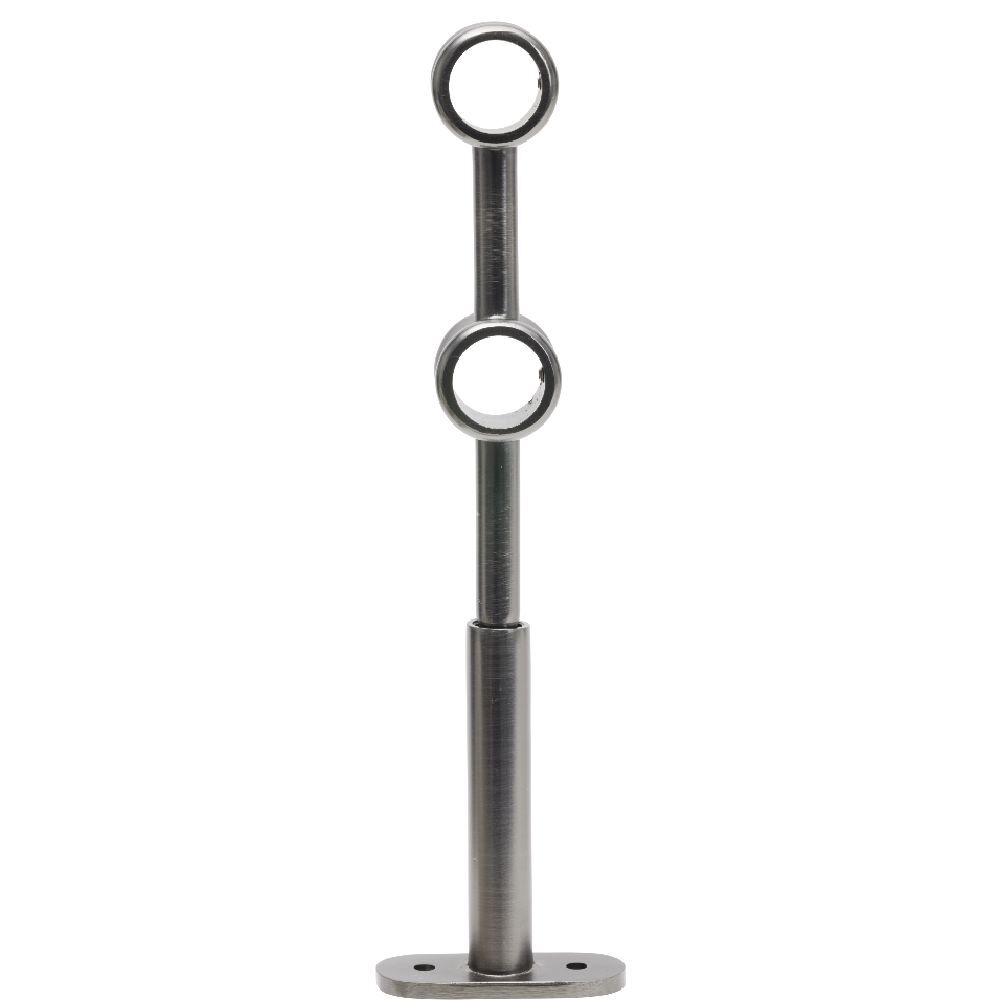 Support double extensible métal gris pour tringle Ø2xL17,5/20cm