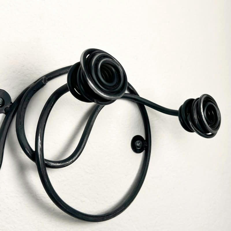 PORTE MANTEAUX - PORTE MANTEAU MURAL 3 TÊTES NOIR