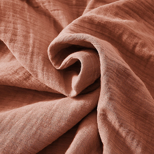 OUREA - Nappe Rectangulaire 150x250cm Gaze de Coton Terracotta
