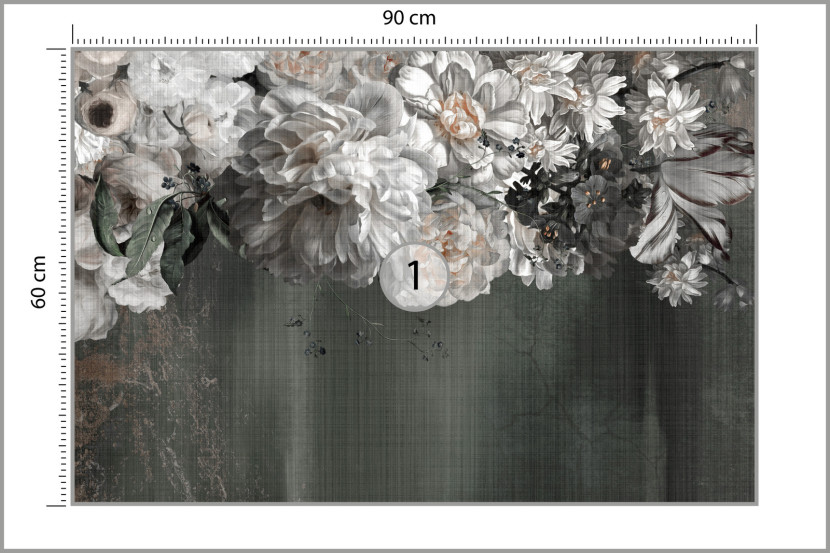 Fototapeta Abstrakcyjne Kwiaty W Stylu Vintage 90x60cm