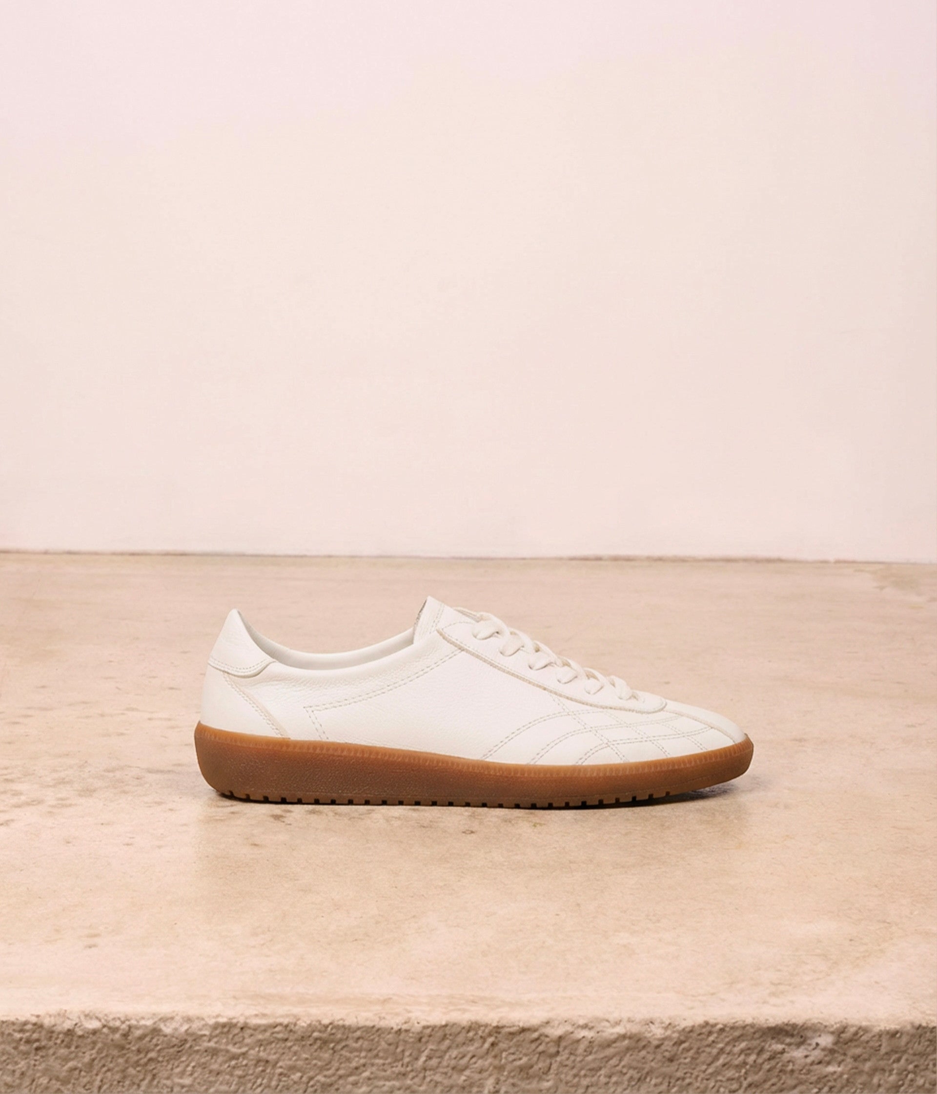 Baskets en cuir blanc Sophie