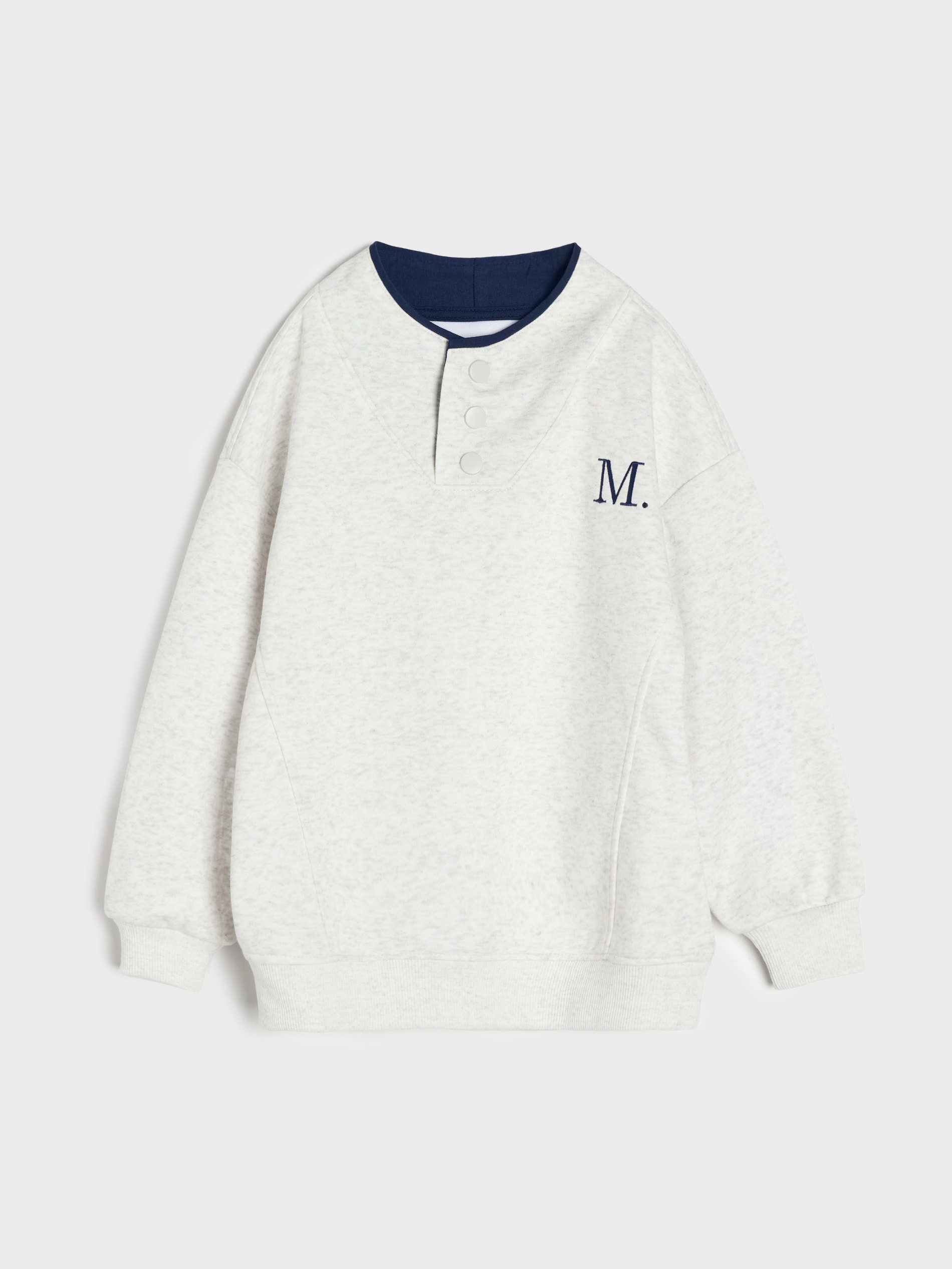Bluza Crewneck z guzikami przy dekolcie