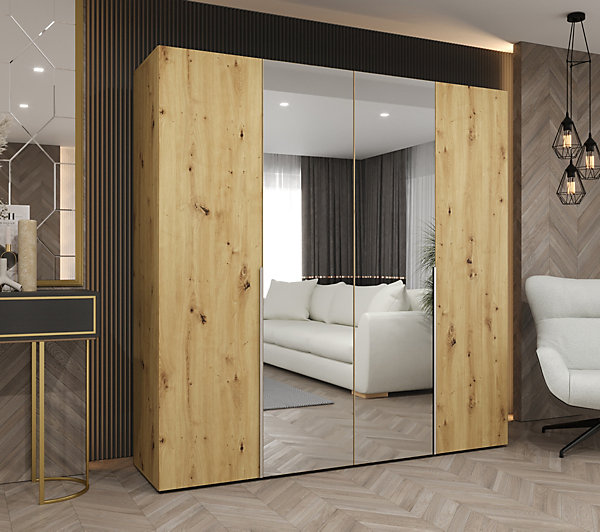 Armoire Alicante 2 a portes battantes H. 202 x L.200 x P. 52, 4 portes