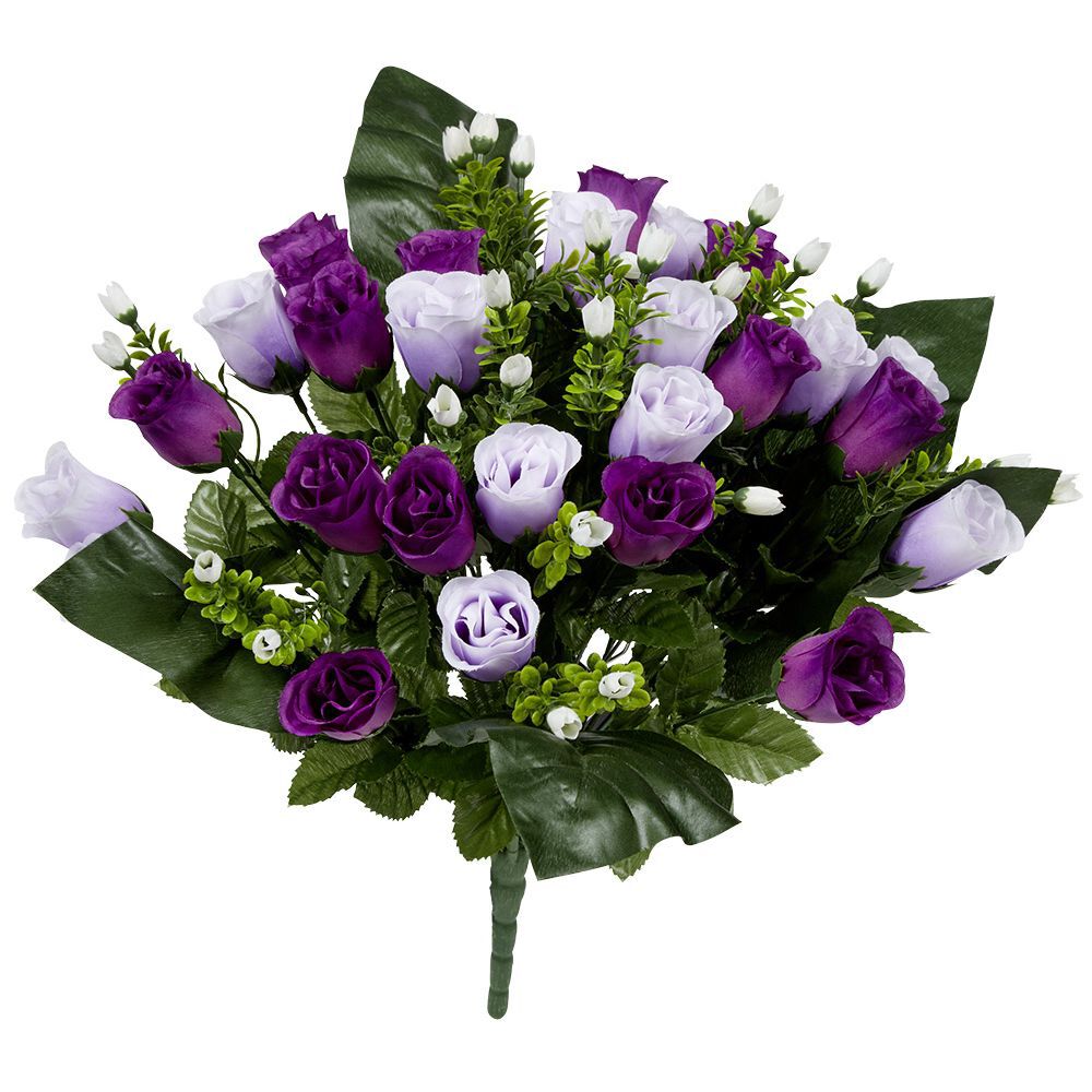 Piquet rose gypsophile H42 cm violet - Fleur artificielle 42 têtes