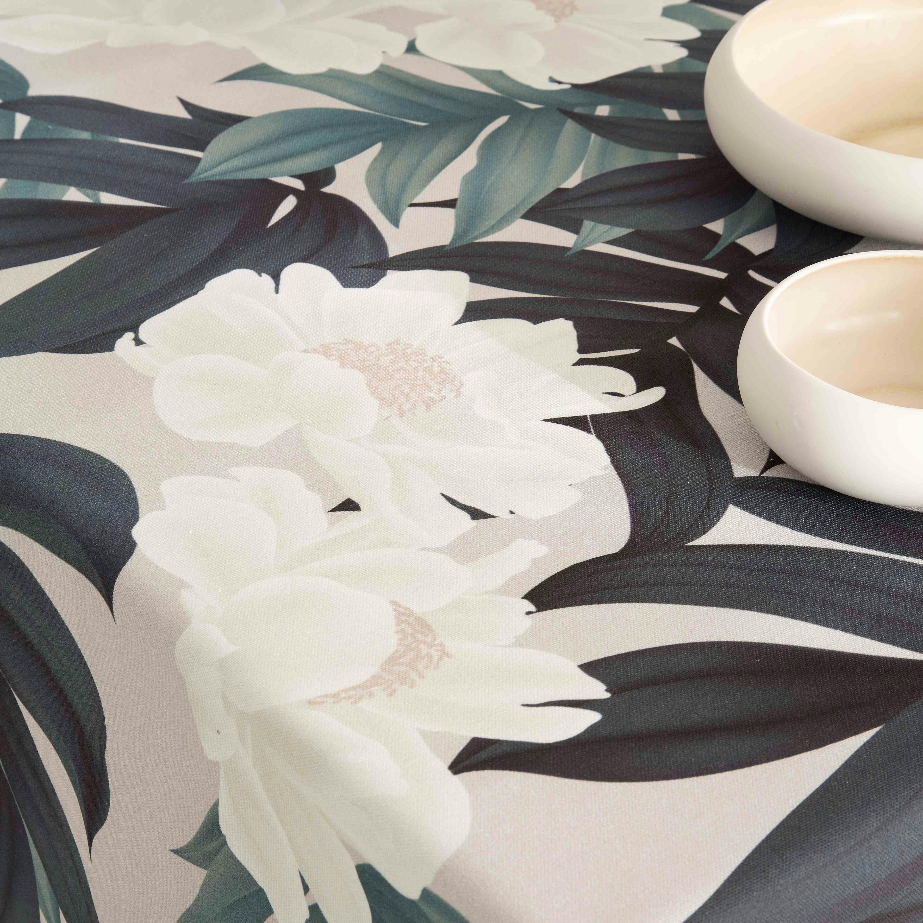 VOL - Nappe imprimée blanc avec traitement anti-taches en coton 140x100 cm