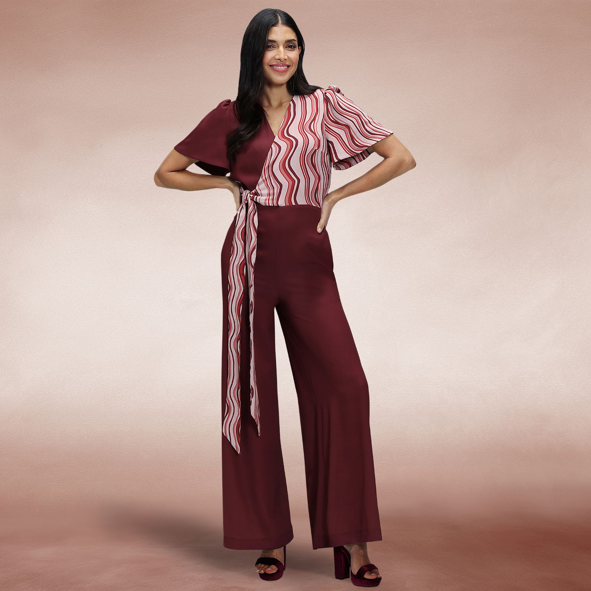 Hot Squash Overwrap Print Jumpsuit