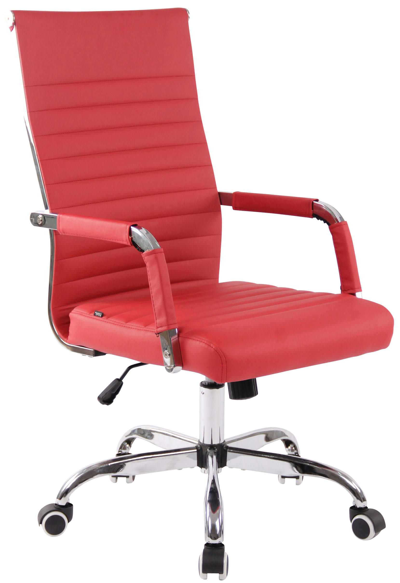 AMADORA - Chaise de bureau réglable pivotante en similicuir Rouge