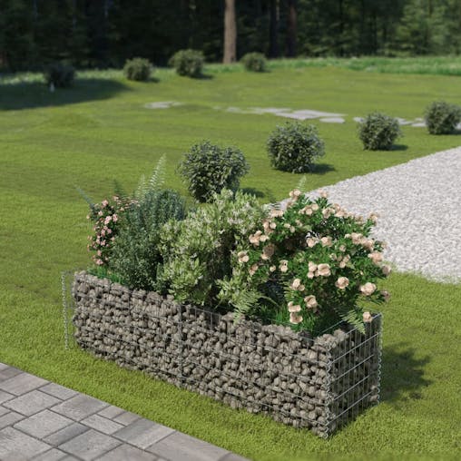 NNEVL Gabion Raised Bed Galvanised Steel 180x50x50 cm