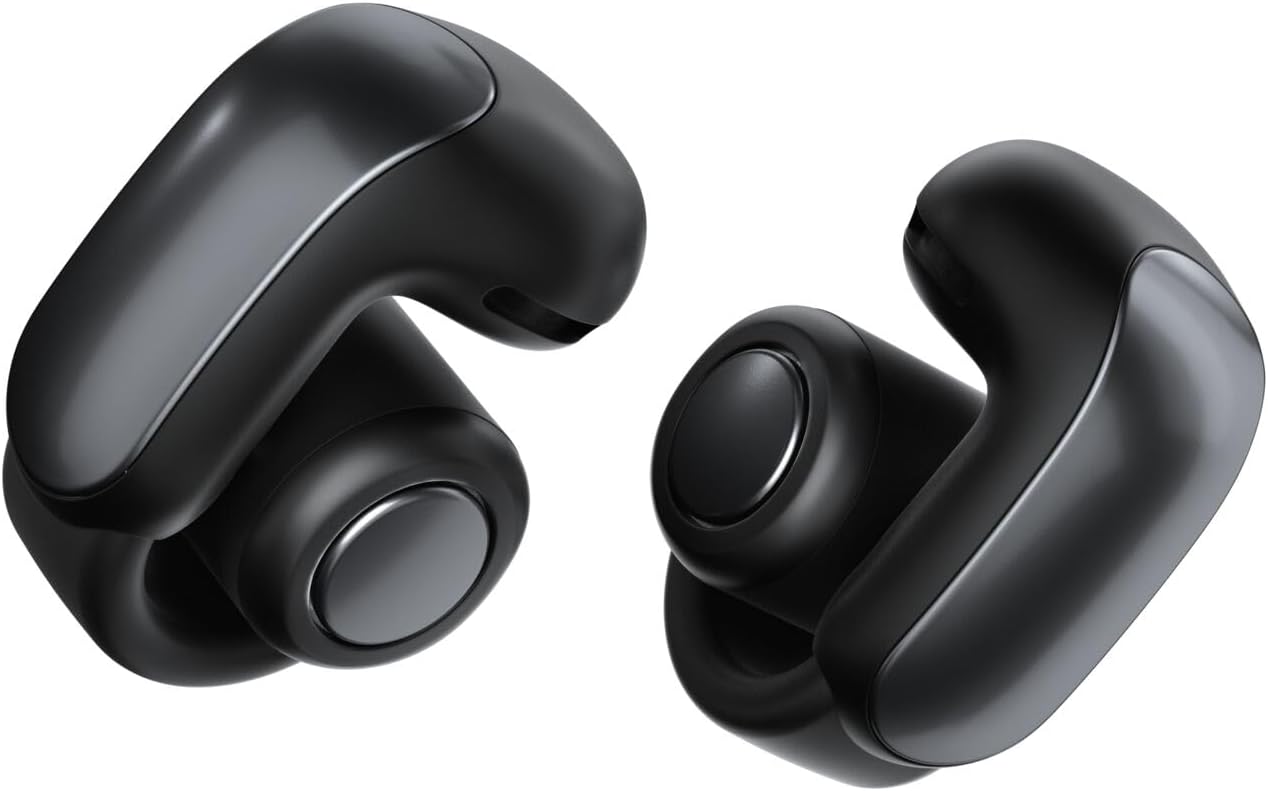Bose Ultra Open Earbuds - Bluetooth Open Ear Earbuds with OpenAudio for Awareness  Clip-On Design for Comfort  Water Resistant  Up to 48 Hrs of Playtime  Black