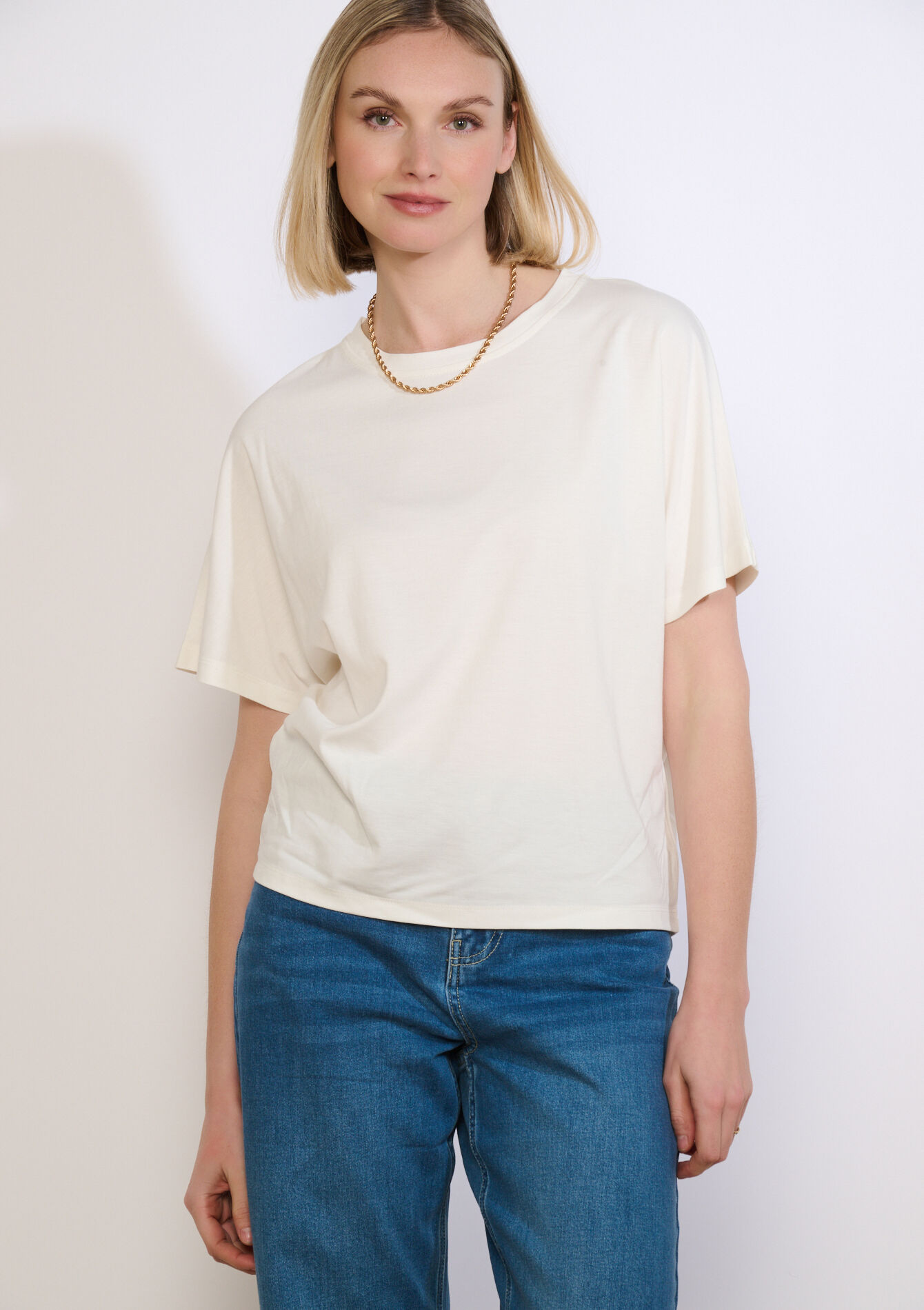 Losvallend T-shirt met korte mouw