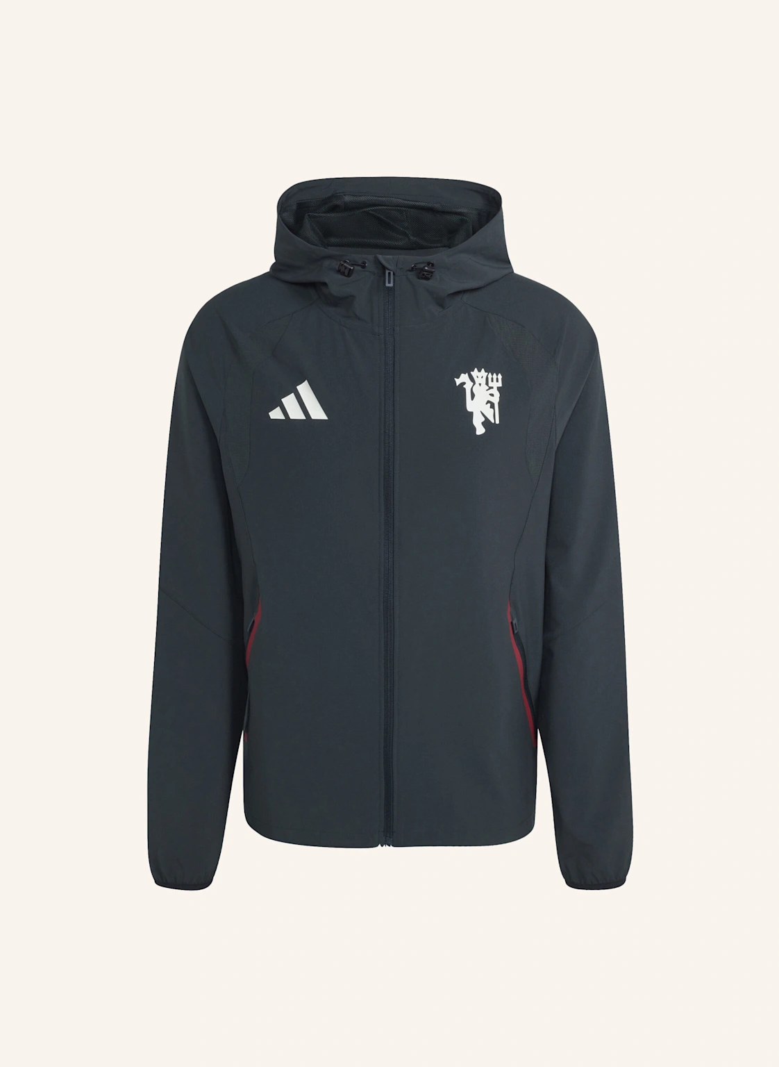adidas MACHCHESTER UNITED TIRO TRAVEL WINDBREAKER, DURCHGEHENDER REISSVERSCHLUSS