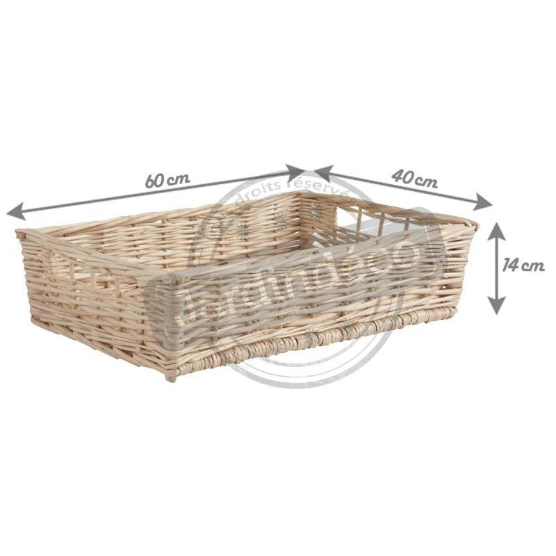 - Manne en osier naturel avec passe-main panier seul