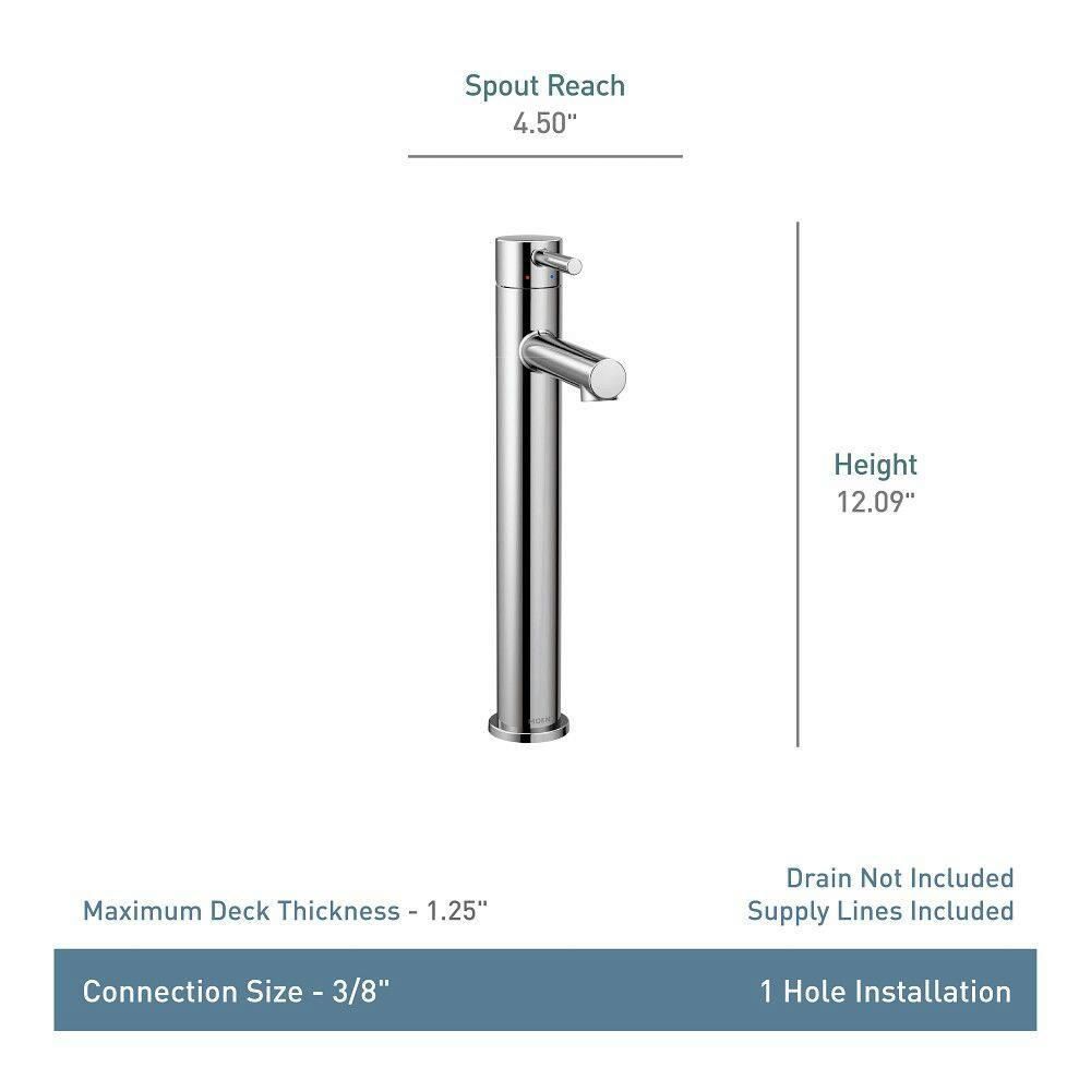 Moen® Align Single Handle High Arc Vessel Single Hole Bathroom Sink Faucet, WaterSense® Certified, Brushed Gold