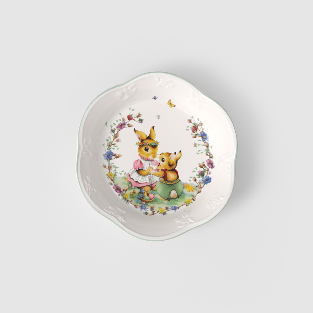 Spring Fantasy Appetizer/ Dessert Bowl - Green, Premium Porcelain
