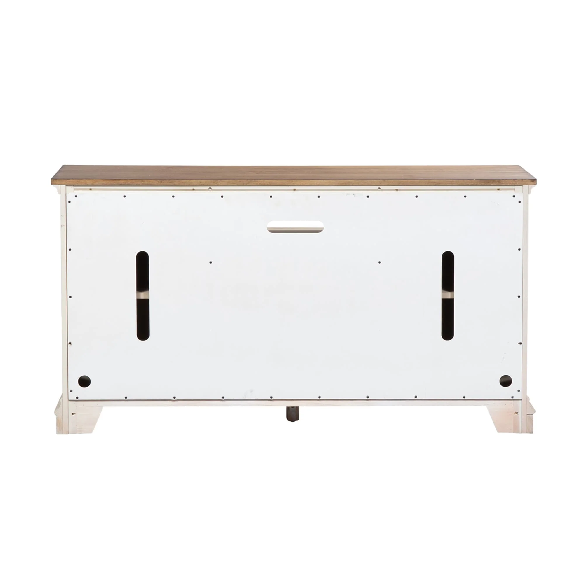 Morgan Creek Antique White Wire Brushed Tobacco Accents 56 Inch TV Console