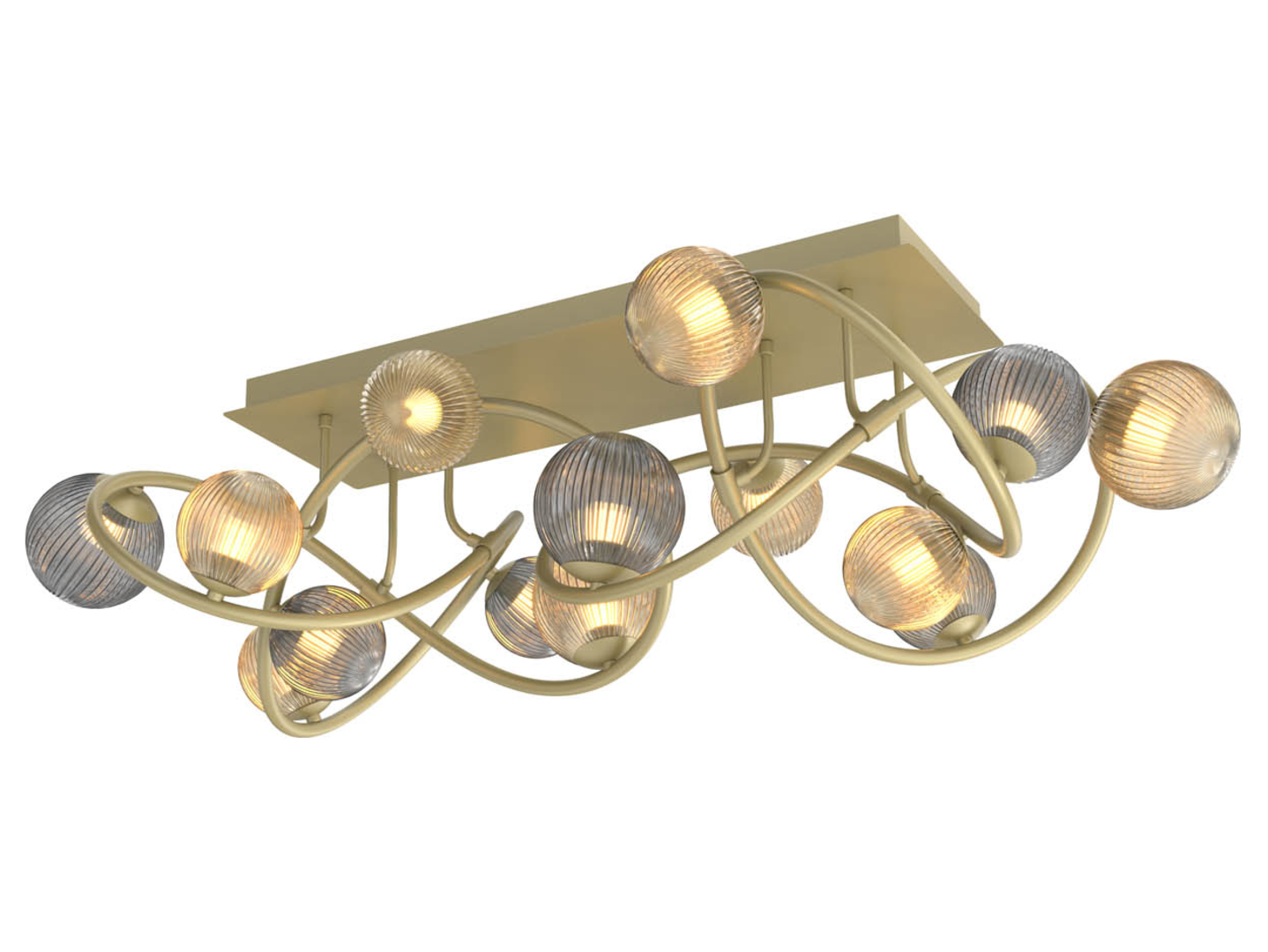 Lampa sufitowa Metz LED 12-punktowa metalowa złota