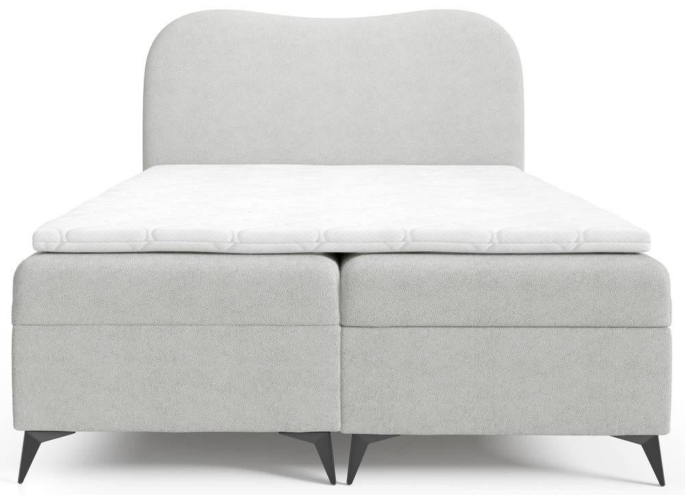 Boxspring Adler bouclé met opbergruimte 160 x 200 cm
