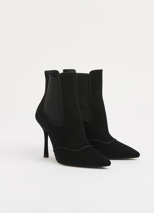 Adelaide Black Suede Ankle Boots