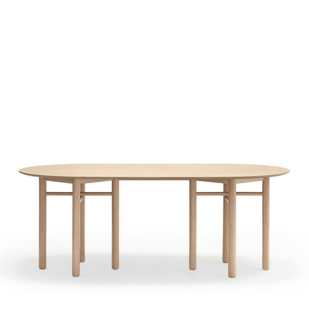 JUNCO - Table à manger ovale en bois 200x100cm bois clair