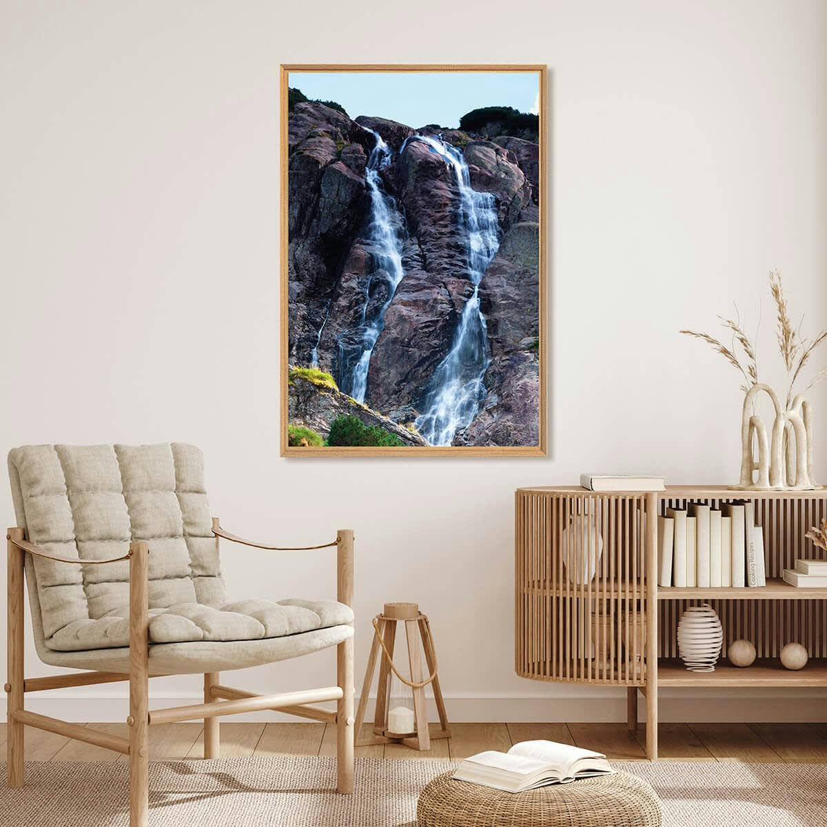 NATURE ÉVASION - Tableau mural encadré cascade 65x97 cm