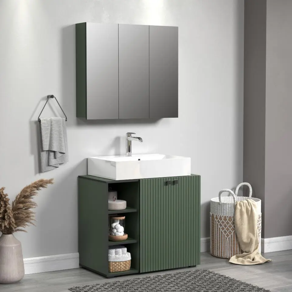 CALICOSY - Badkamerkast met spiegel PUREBLISS - 20x90x80 cm