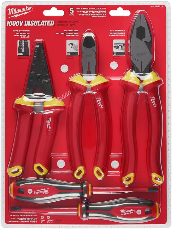 Milwaukee 5PCS Insulated Screwdriver and Pliers Kit 1000V 48-22-2215