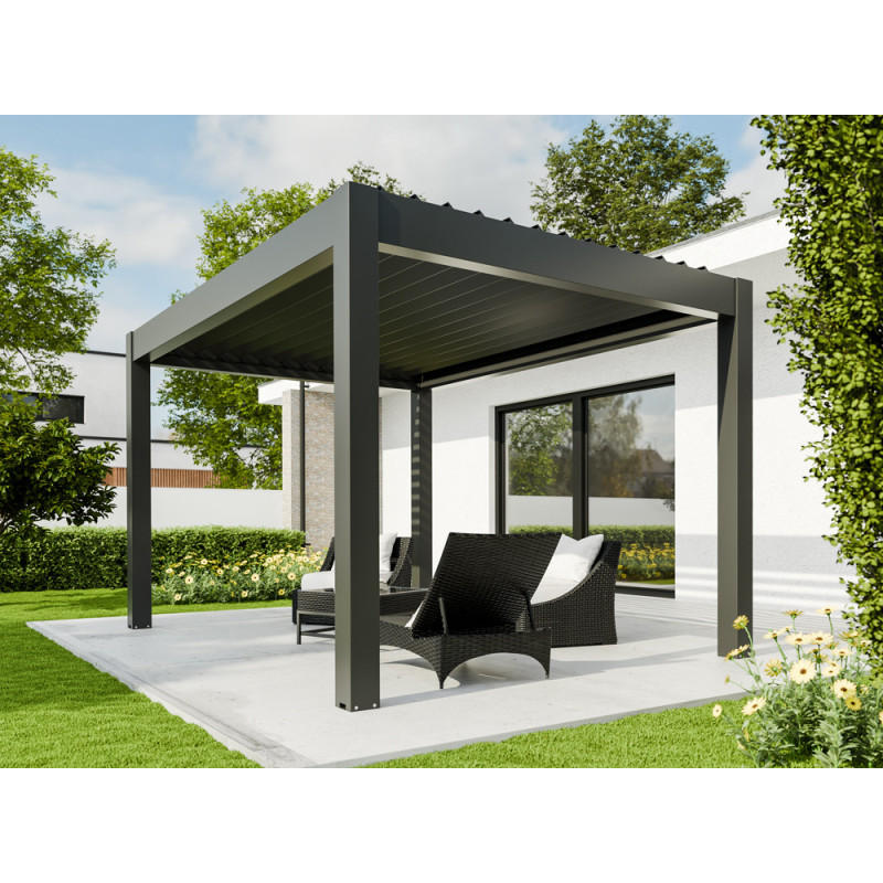 Pergola bioclimatique Capri LDD anthracite 6 x 4 x 2,5 m