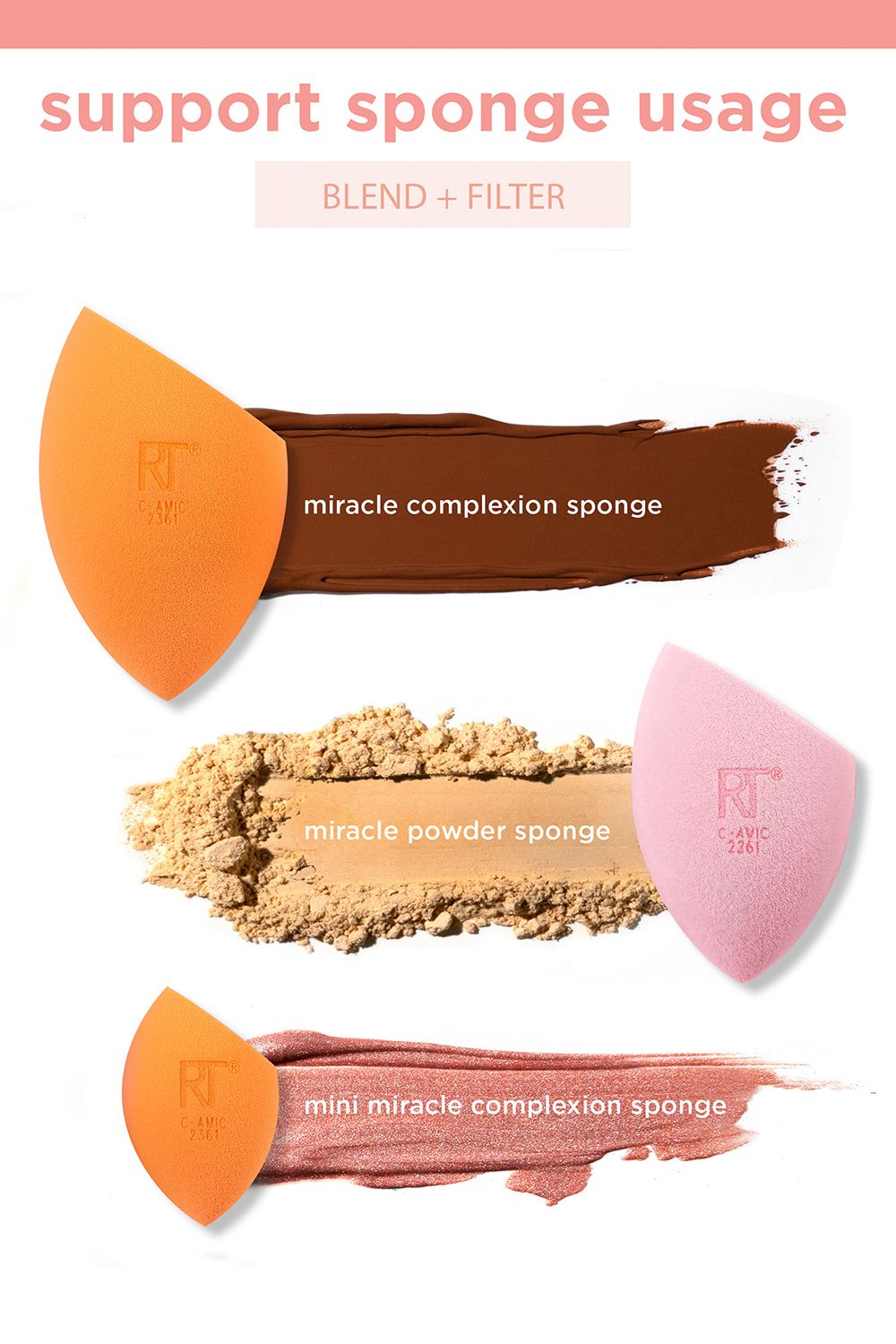 Real Techniques Ultimate Makeup Sponge Blending and Setting Trio