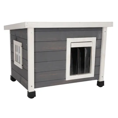 Kerbl Pet Cat House Rustica - White/Grey