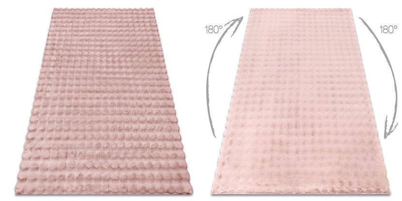 Dywan BUBBLE pudrowy róż 45 IMITACJA FUTRA KRÓLIKA 60x100 cm