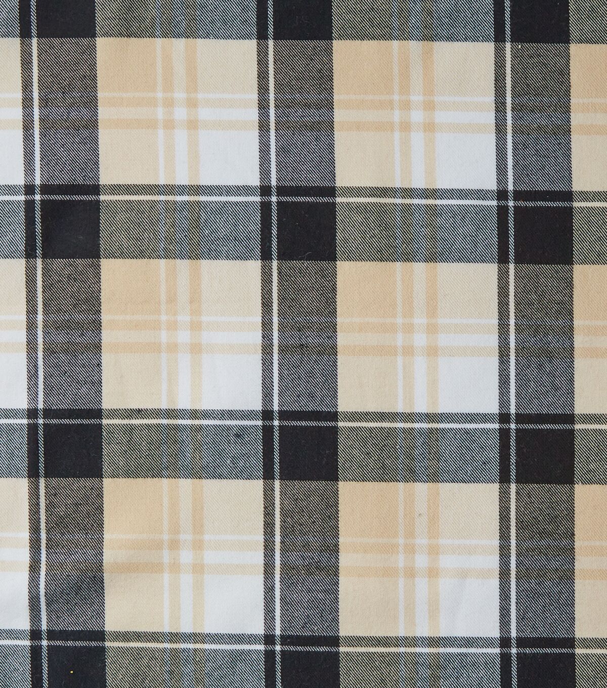 Eddie Bauer Black & Cream Plaid Cotton Tencel Flannel Fabric